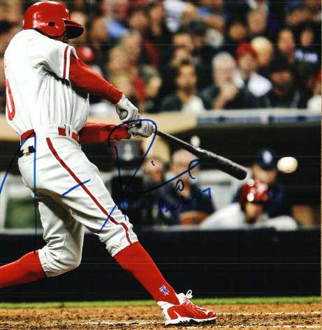 AUTOGRAPHED JUAN PIERRE 8x10 Philadelphia Phillies Photo