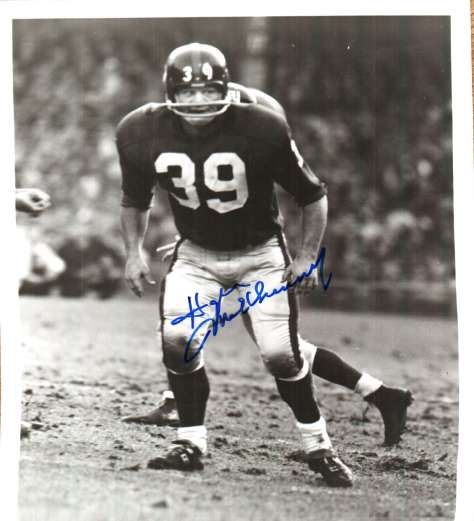 Autographed HUGH MCELHENNY 8x10 New York Giants photo