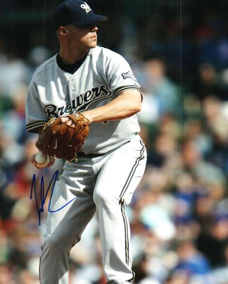 AUTOGRAPHED JUSTIN LEHR photo  Milwaukee Brewers