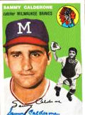 Autographed SAMMY CALDERONE 1954 Topps Archive card