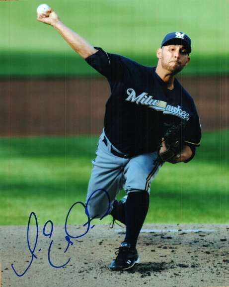 AUTOGRAPHED MARCO ESTRADA photo  Milwaukee Brewers