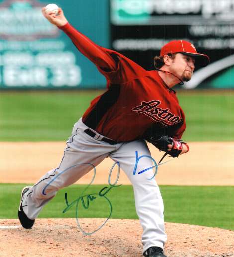 AUTOGRAPHED BRANDON LYON photo  Houston Astros