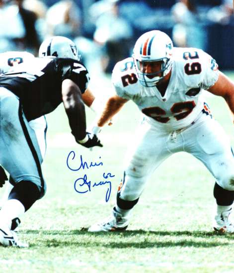 Autographed CHRIS GRAY  Miami Dolphins  photo