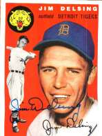 Autographed JIM DELSING 1954 Topps Archive card