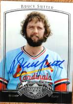 Autographed BRUCE SUTTER 2005 Upper Deck past Time Pennants Card