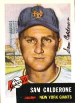 Autographed SAM CALDERONE 1953 Topps Archives Card