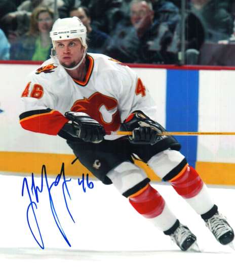 Autographed JASON MORGAN Calgary Flames Photo