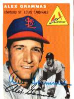 Autographed ALEX GRAMMAS 1954 Topps Archive card