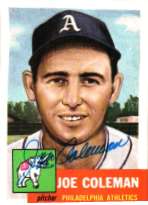 Autographed JOE COLEMAN 1953 Topps Archives Card