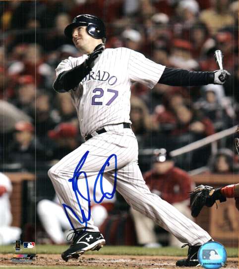 AUTOGRAPHED GARRETT ATKINS 8X10 Colorado Rockies Photo