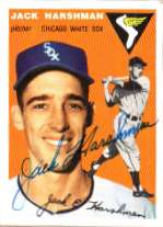 Autographed JACK HARSHMAN 1954 Topps Archive card