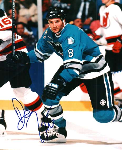 Autographed DARREN TURCOTTE San Jose Sharks photo