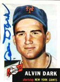 Autographed  AL DARK 1953 Topps Archives Card