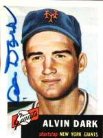 Autographed  AL DARK 1953 Topps Archives Card