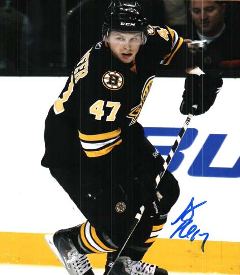 Autographed STEVEN KAMPFER Boston Bruins  Photo