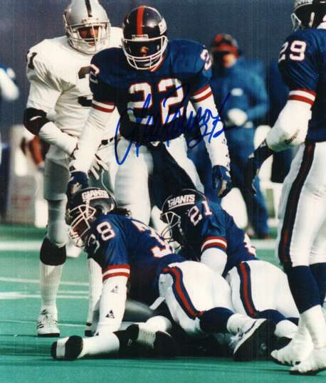 Autographed LEE ROUSON New York Giants photo