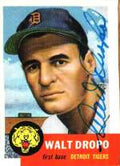 Autographed WALT DROPO 1953 Topps Archives Card