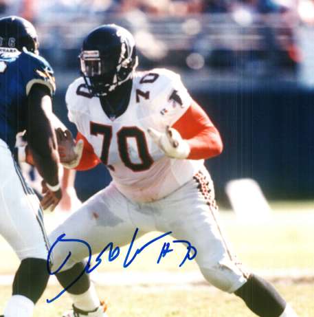 Autographed BOB WHITFIELD Atlanta Falcons photo