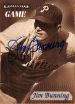 Autographed JIM BUNNING 1998 Fleer Legends of the Game Card
