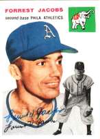 Autographed  FORREST JACOBS 1954 Topps Archive card