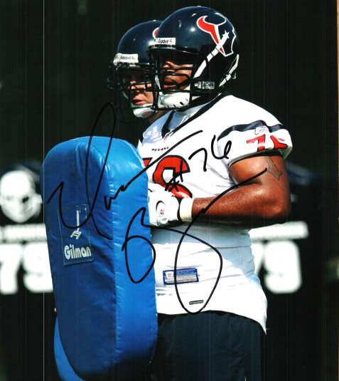 Autographed DUANE BROWN 8X10 Houston Texans photo