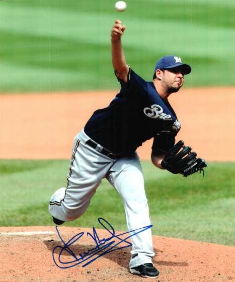 AUTOGRAPHED CARLOS VILLANUEVA photo  Milwaukee Brewers