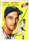 Autographed LARRY JANSEN 1954 Topps Archive card
