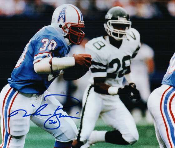 Autographed MIKE ROZIER 8X10  Houston Oilers photo