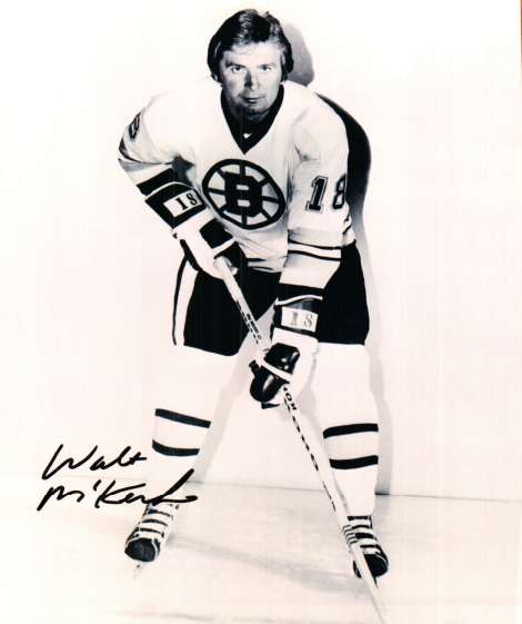 Autographed WALT MCKECHNIE Boston Bruins  Photo