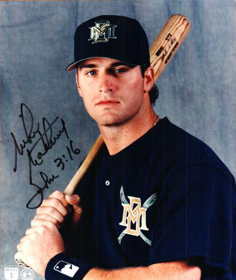 AUTOGRAPHED MIKE MATHENEY 8X10 photo  Milwaukee Brewers
