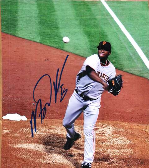 AUTOGRAPHED MERKIN VALDEZ  San Francisco Giants Photo