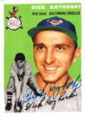 Autographed DICK KRYHOSKI 1954 Topps Archive card