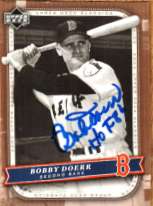 Autographed BOBBY DOERR 2005 UPPER DECK CLASSICS CARD