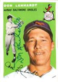 Autographed DON LENHARDT 1954 Topps Archive card