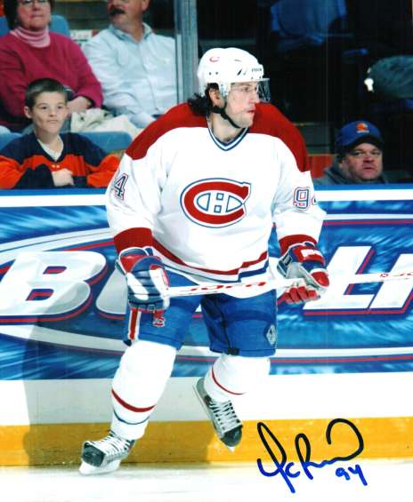 Autographed YANIC PERREAULT Montreal Canadiens Photo