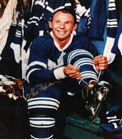 Autographed GUS MORTSON  Maple Leafs  photo