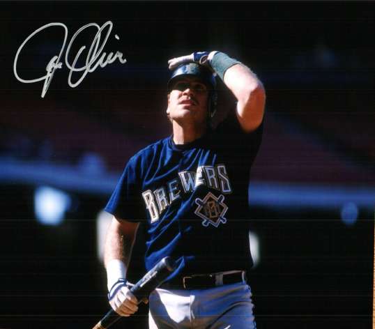 AUTOGRAPHED JOE OLIVER photo  Milwaukee Brewers