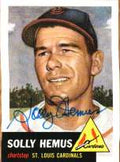 Autographed SOLLY HEMUS 1953 Topps Archives Card