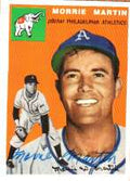 Autographed  MORRIE MARTIN 1954 Topps Archive card