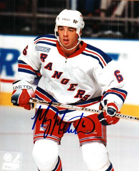 Autographed MANNY MALHOTRA 8x10 New York Rangers Photo