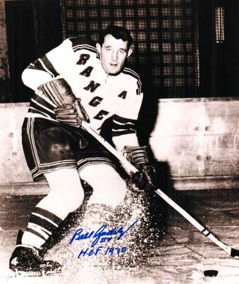 Autographed BILL GADSBY New York Rangers Photo