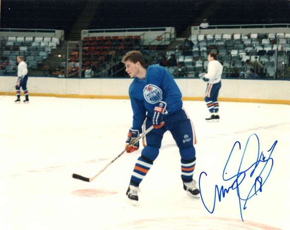 Autographed CRAIG SIMPSON EDMONTON OILERS Photo