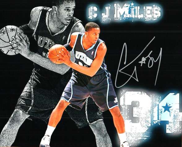 Autographed CJ MILES Utah Jazz Photo