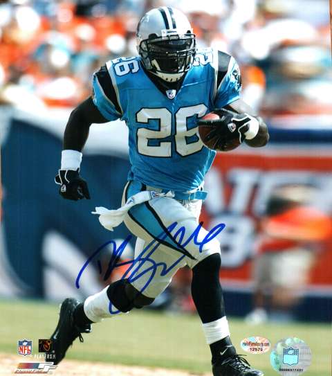 Autographed DESHAUN FOSTER Carolina Panthers 8x10 photo