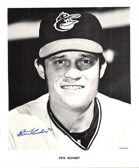 AUTOGRAPHED PETE RICHERT photo  Baltimore Orioles