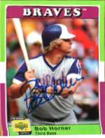 Autographed BOB HORNER UD 1970's Decade Card