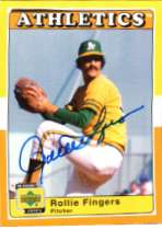 Autographed ROLLIE FINGERS UD 1970's Decade Card