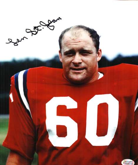 AUTOGRAPHED LEN ST JEAN 8x10 New England Patriots photo