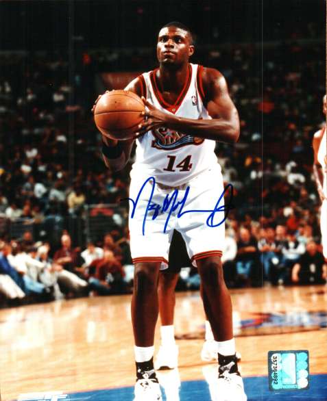 AUTOGRAPHED  NAZR MOHAMMED Philadelphia 76'ers photo