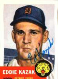 Autographed  ED KAZAK 1953 Topps Archives Card